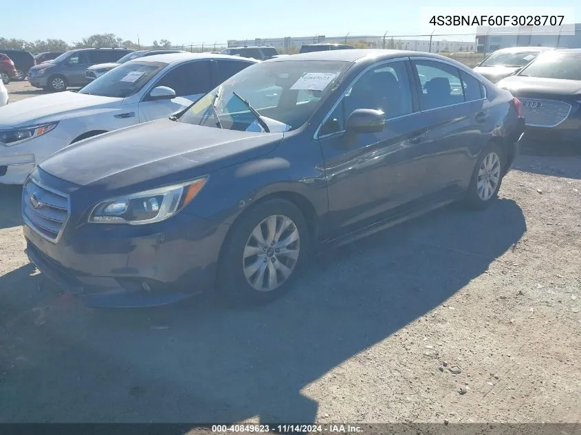 2015 Subaru Legacy 2.5I Premium VIN: 4S3BNAF60F3028707 Lot: 40849623