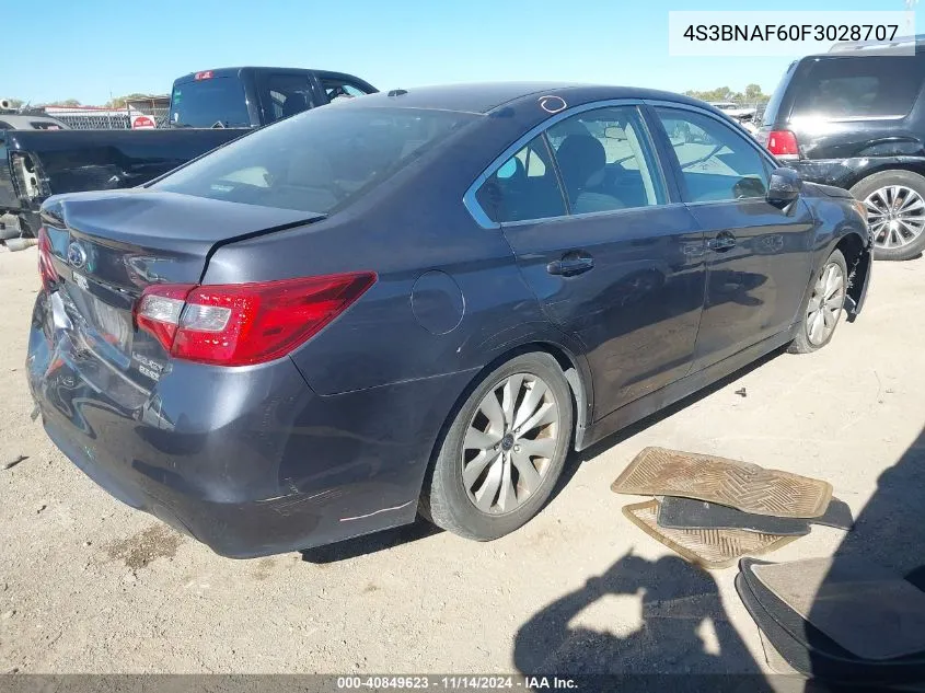 2015 Subaru Legacy 2.5I Premium VIN: 4S3BNAF60F3028707 Lot: 40849623