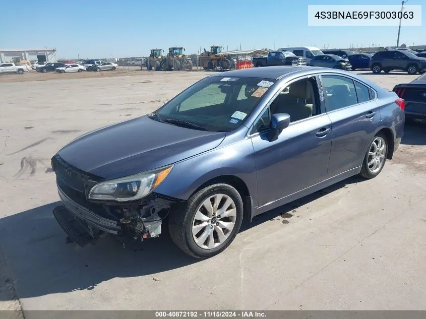 2015 Subaru Legacy 2.5I Premium VIN: 4S3BNAE69F3003063 Lot: 40872192