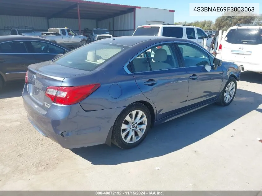 2015 Subaru Legacy 2.5I Premium VIN: 4S3BNAE69F3003063 Lot: 40872192