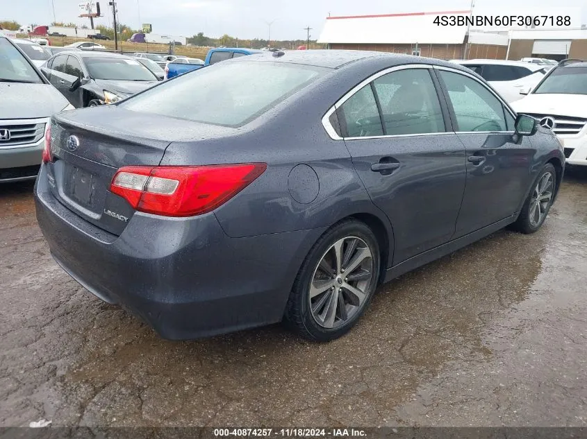 2015 Subaru Legacy 2.5I Limited VIN: 4S3BNBN60F3067188 Lot: 40874257