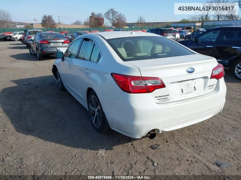 2015 Subaru Legacy 2.5I Limited VIN: 4S3BNAL62F3016417 Lot: 40875686