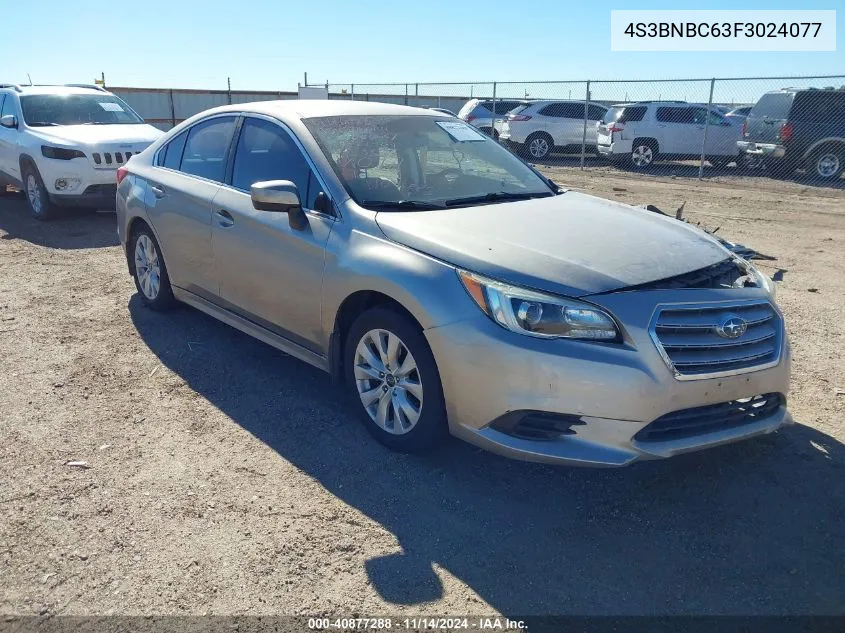 2015 Subaru Legacy 2.5I Premium VIN: 4S3BNBC63F3024077 Lot: 40877288