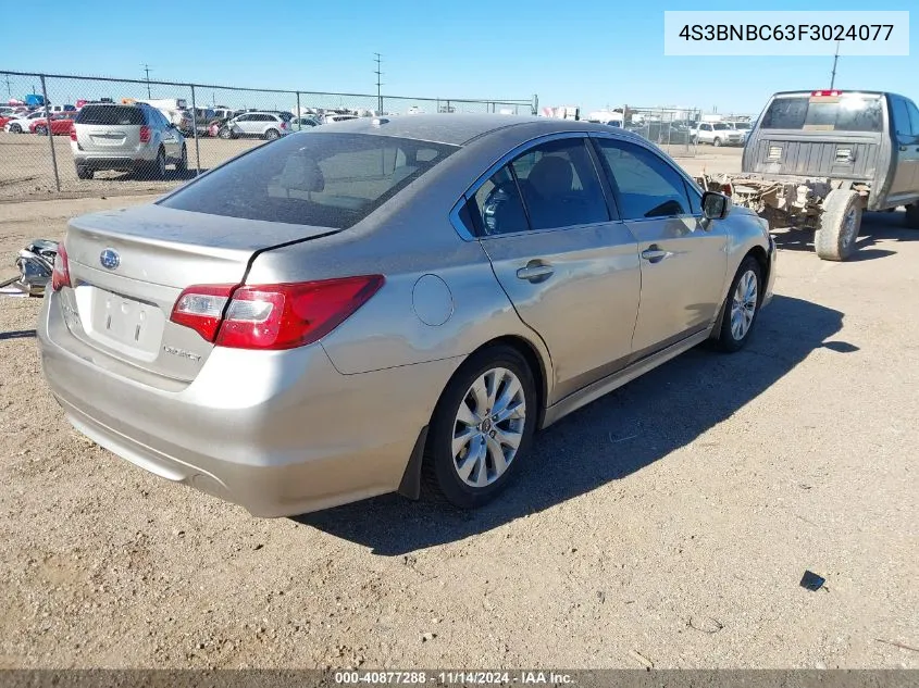 2015 Subaru Legacy 2.5I Premium VIN: 4S3BNBC63F3024077 Lot: 40877288