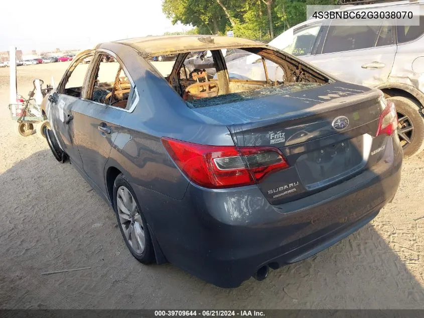 4S3BNBC62G3038070 2016 Subaru Legacy 2.5I Premium