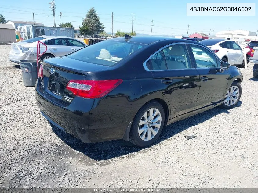 4S3BNAC62G3046602 2016 Subaru Legacy 2.5I Premium