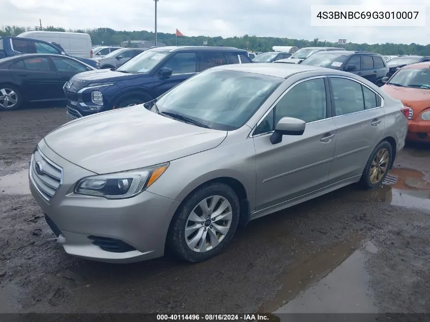 2016 Subaru Legacy 2.5I Premium VIN: 4S3BNBC69G3010007 Lot: 40114496