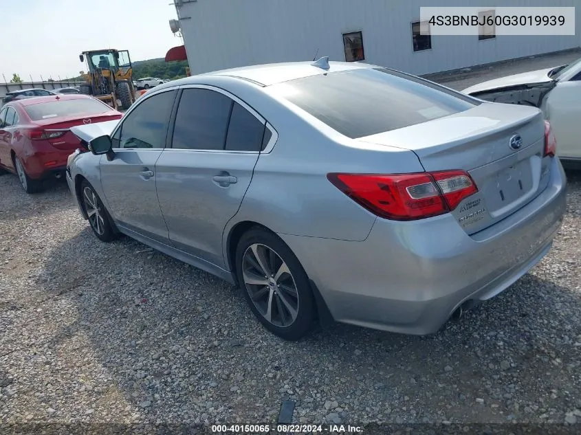 2016 Subaru Legacy 2.5I Limited VIN: 4S3BNBJ60G3019939 Lot: 40150065