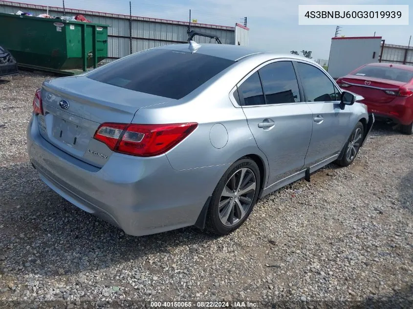 2016 Subaru Legacy 2.5I Limited VIN: 4S3BNBJ60G3019939 Lot: 40150065