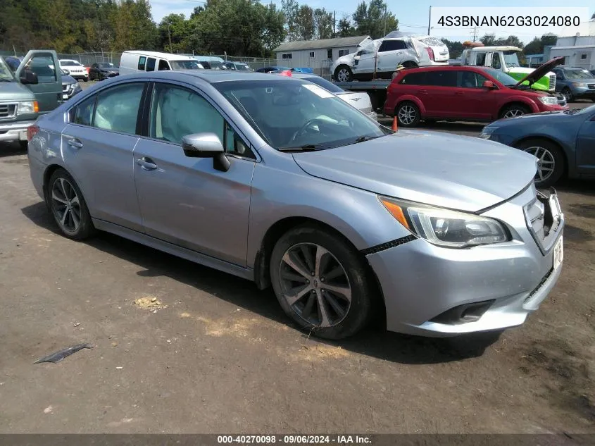 2016 Subaru Legacy 2.5I Limited VIN: 4S3BNAN62G3024080 Lot: 40270098