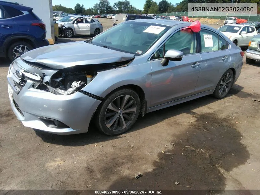 4S3BNAN62G3024080 2016 Subaru Legacy 2.5I Limited