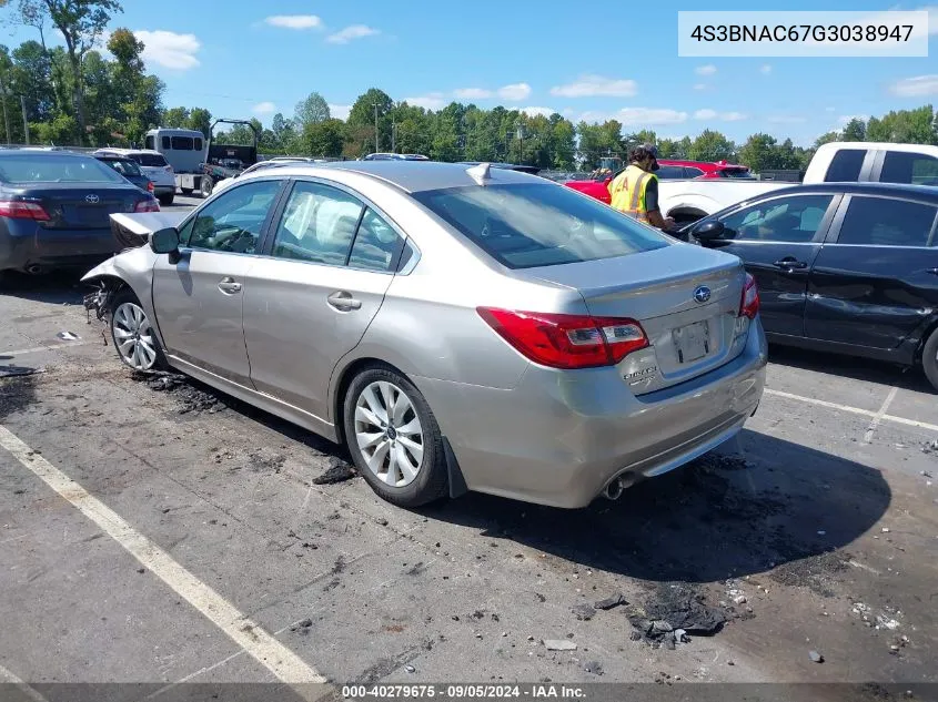 4S3BNAC67G3038947 2016 Subaru Legacy 2.5I Premium