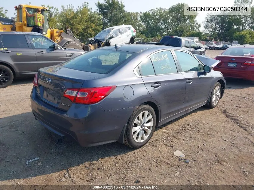 2016 Subaru Legacy 2.5I Premium VIN: 4S3BNBC67G3050344 Lot: 40322916