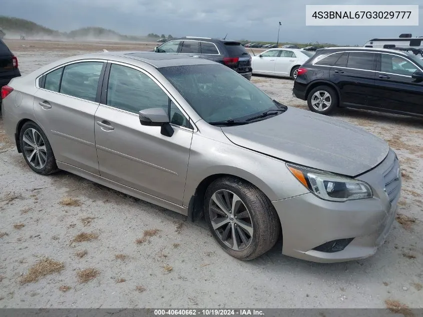 2016 Subaru Legacy 2.5I Limited VIN: 4S3BNAL67G3029777 Lot: 40640662