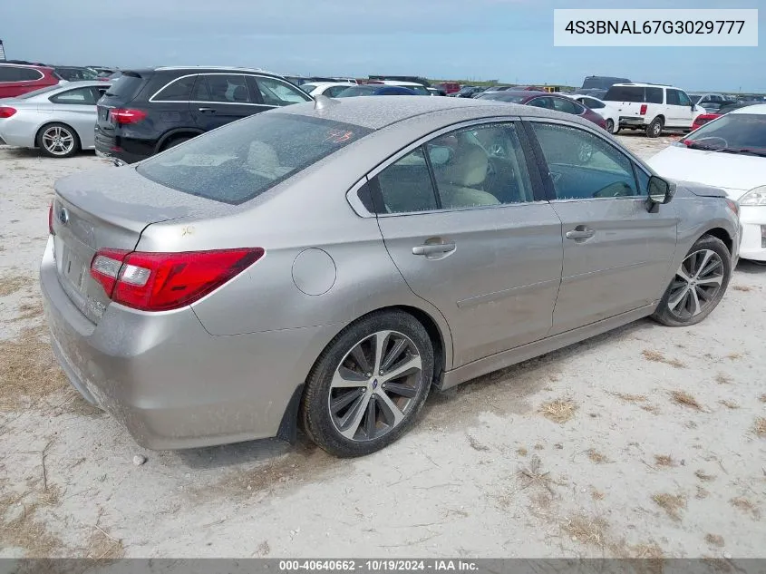 2016 Subaru Legacy 2.5I Limited VIN: 4S3BNAL67G3029777 Lot: 40640662