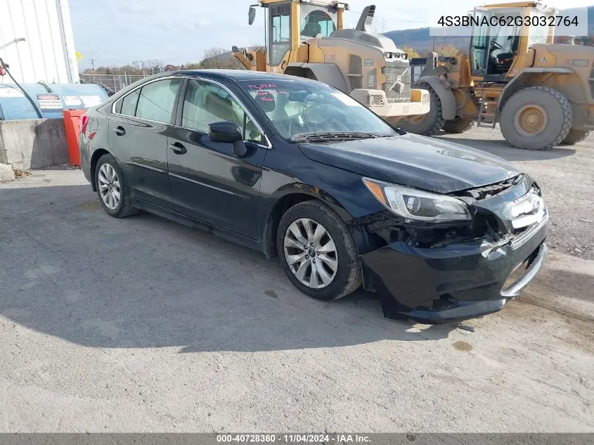 2016 Subaru Legacy 2.5I Premium VIN: 4S3BNAC62G3032764 Lot: 40728380