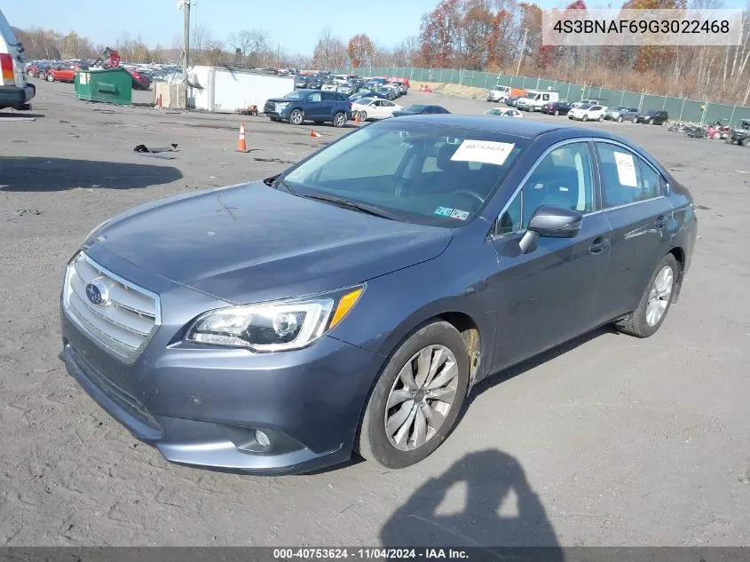 2016 Subaru Legacy 2.5I Premium VIN: 4S3BNAF69G3022468 Lot: 40753624