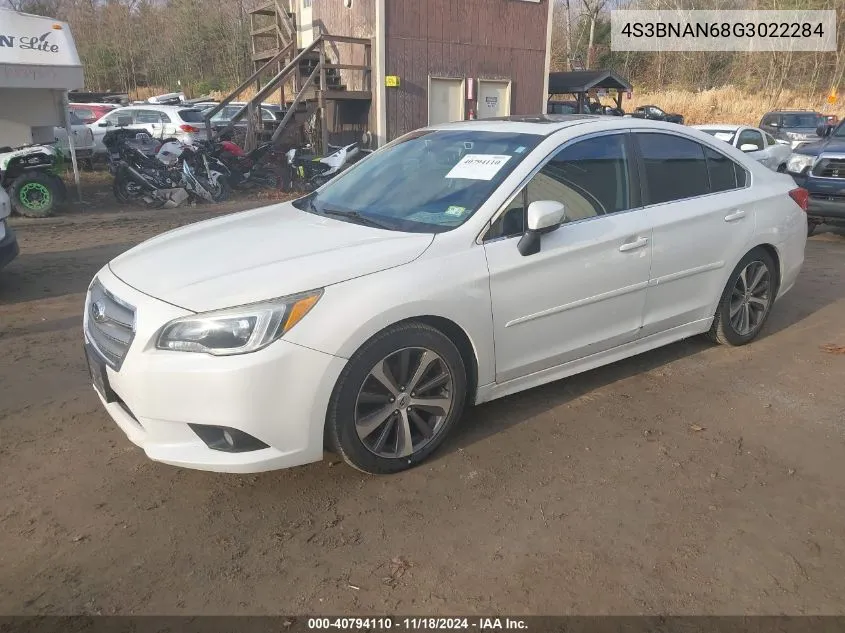 2016 Subaru Legacy 2.5I Limited VIN: 4S3BNAN68G3022284 Lot: 40794110