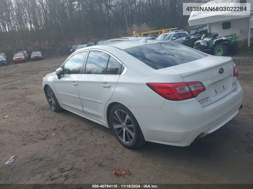 2016 Subaru Legacy 2.5I Limited VIN: 4S3BNAN68G3022284 Lot: 40794110