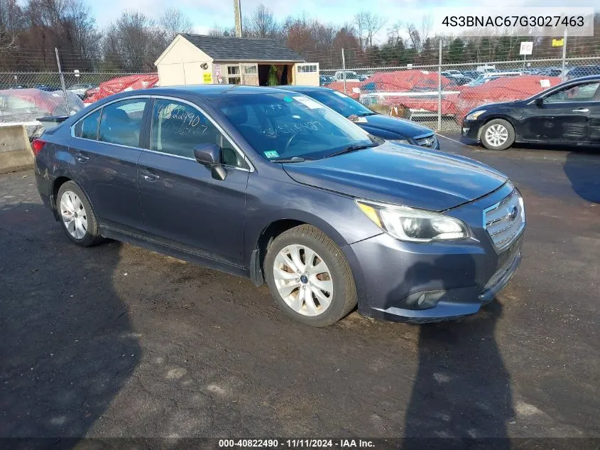 2016 Subaru Legacy 2.5I Premium VIN: 4S3BNAC67G3027463 Lot: 40822490