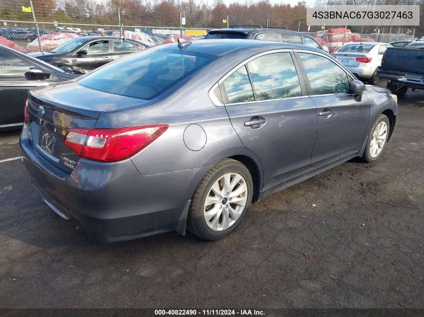 2016 Subaru Legacy 2.5I Premium VIN: 4S3BNAC67G3027463 Lot: 40822490