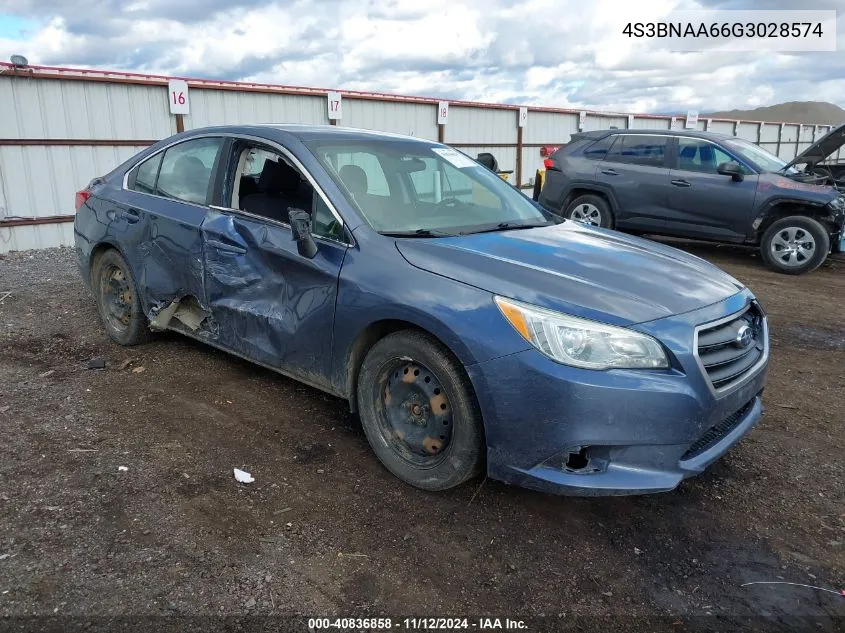 2016 Subaru Legacy 2.5I VIN: 4S3BNAA66G3028574 Lot: 40836858