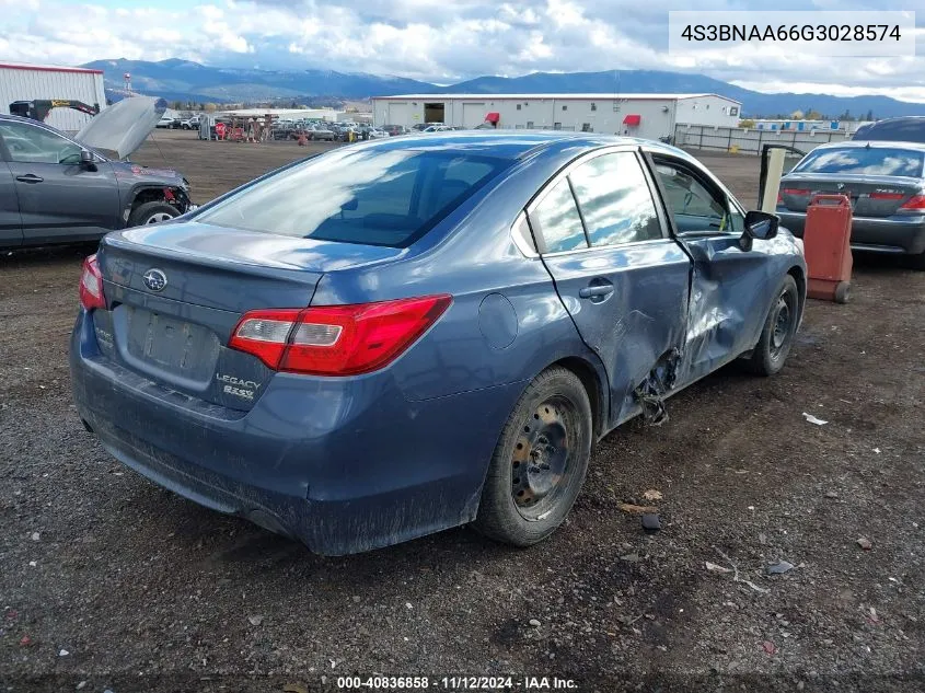 2016 Subaru Legacy 2.5I VIN: 4S3BNAA66G3028574 Lot: 40836858