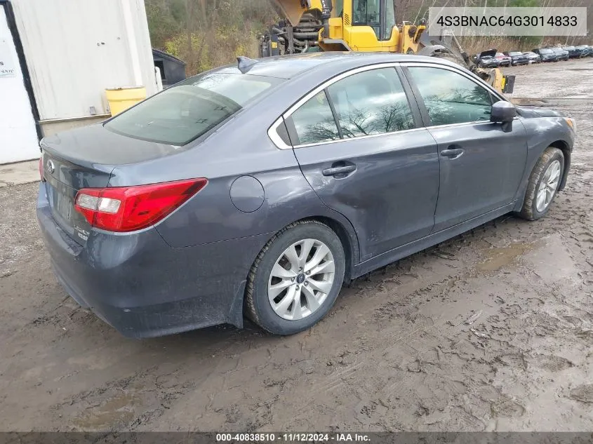 2016 Subaru Legacy 2.5I Premium VIN: 4S3BNAC64G3014833 Lot: 40838510