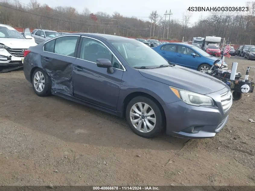 2016 Subaru Legacy 2.5I Premium VIN: 4S3BNAH60G3036823 Lot: 40866678