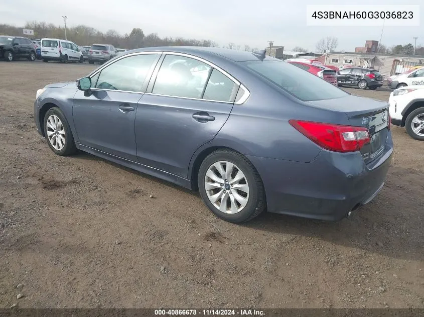 2016 Subaru Legacy 2.5I Premium VIN: 4S3BNAH60G3036823 Lot: 40866678