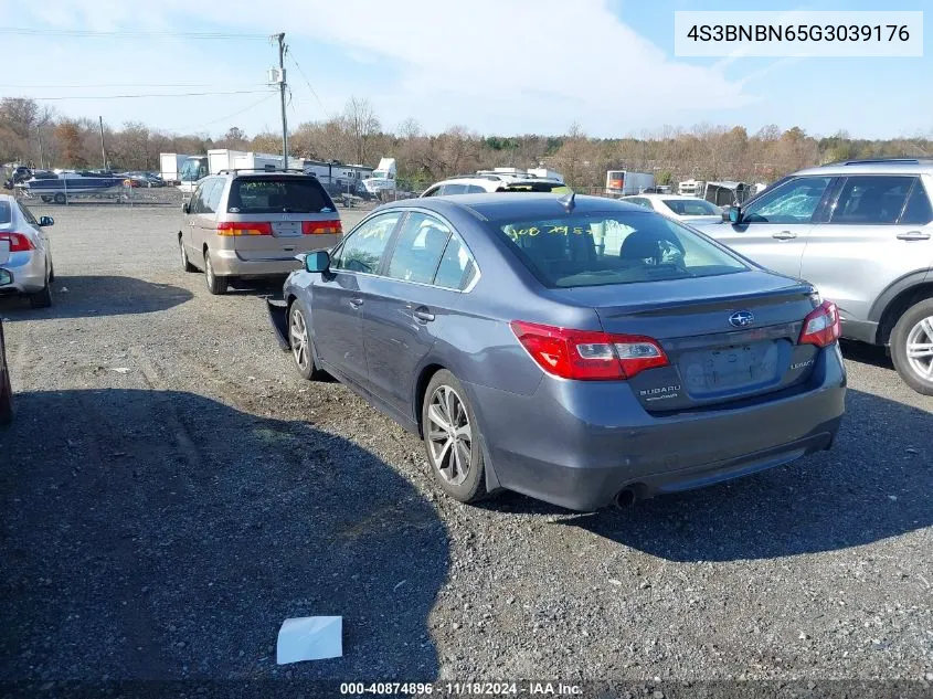 2016 Subaru Legacy 2.5I Limited VIN: 4S3BNBN65G3039176 Lot: 40874896