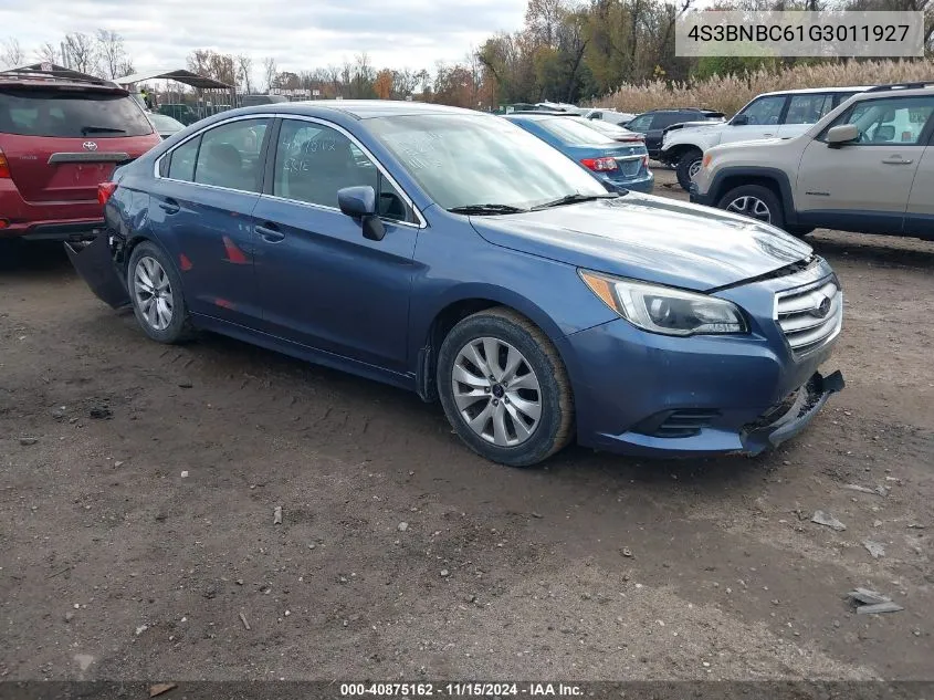 2016 Subaru Legacy 2.5I Premium VIN: 4S3BNBC61G3011927 Lot: 40875162