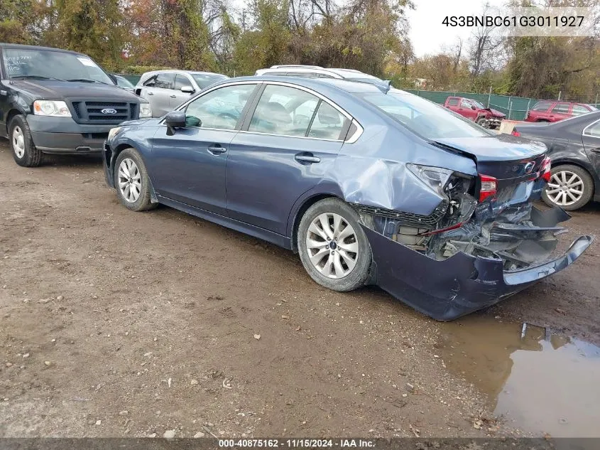 2016 Subaru Legacy 2.5I Premium VIN: 4S3BNBC61G3011927 Lot: 40875162