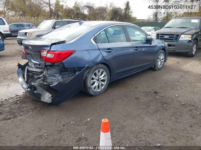 2016 Subaru Legacy 2.5I Premium VIN: 4S3BNBC61G3011927 Lot: 40875162