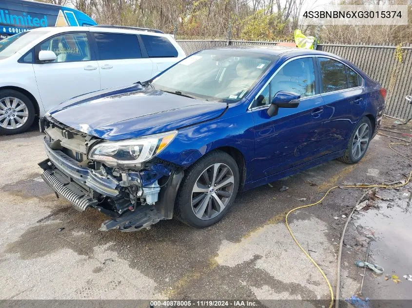 2016 Subaru Legacy 2.5I Limited VIN: 4S3BNBN6XG3015374 Lot: 40878005