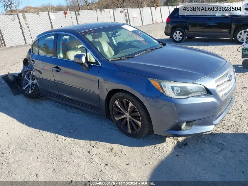 2016 Subaru Legacy 2.5I Limited VIN: 4S3BNAL60G3028504 Lot: 40880176