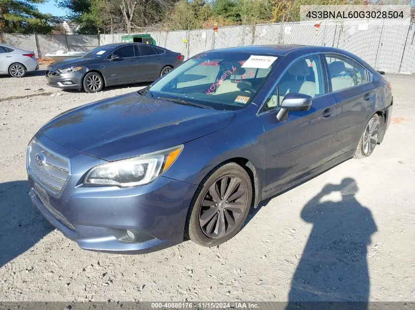 2016 Subaru Legacy 2.5I Limited VIN: 4S3BNAL60G3028504 Lot: 40880176