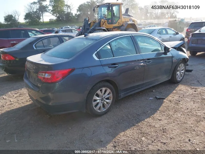 2017 Subaru Legacy 2.5I Premium VIN: 4S3BNAF63H3018109 Lot: 39882017