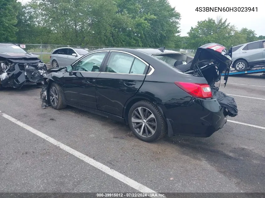 2017 Subaru Legacy 3.6R Limited VIN: 4S3BNEN60H3023941 Lot: 39915012