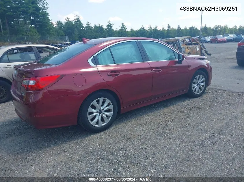 2017 Subaru Legacy 2.5I Premium VIN: 4S3BNAC62H3069251 Lot: 40039237