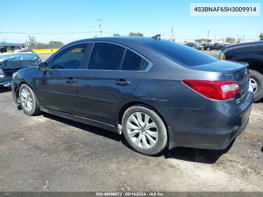 2017 Subaru Legacy 2.5I Premium VIN: 4S3BNAF65H3009914 Lot: 40095872