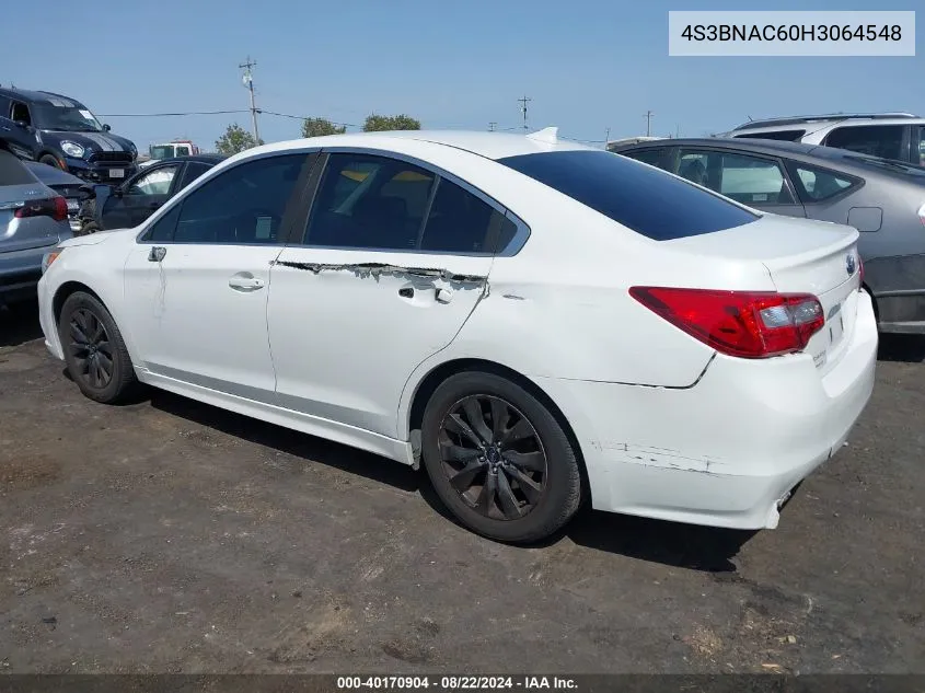 2017 Subaru Legacy 2.5I Premium VIN: 4S3BNAC60H3064548 Lot: 40170904