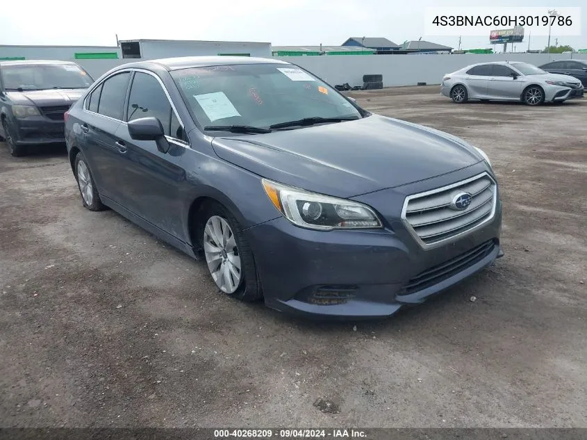 2017 Subaru Legacy 2.5I Premium VIN: 4S3BNAC60H3019786 Lot: 40268209