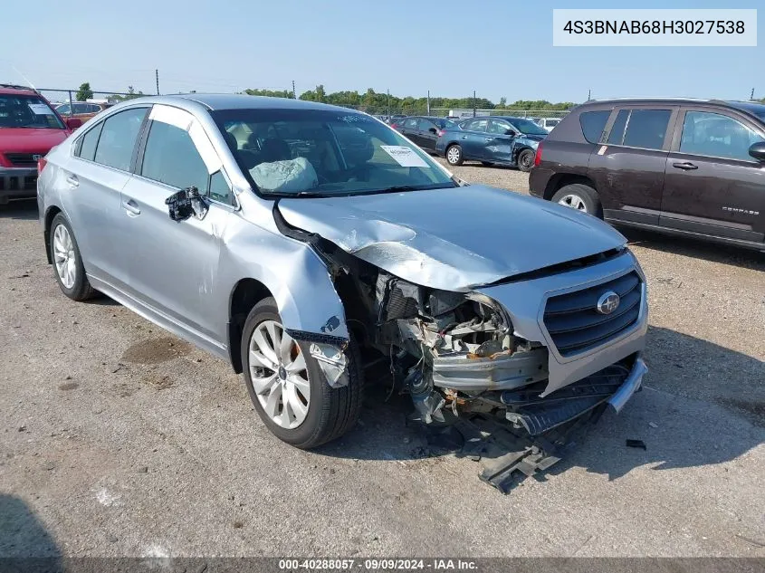 2017 Subaru Legacy 2.5I VIN: 4S3BNAB68H3027538 Lot: 40288057