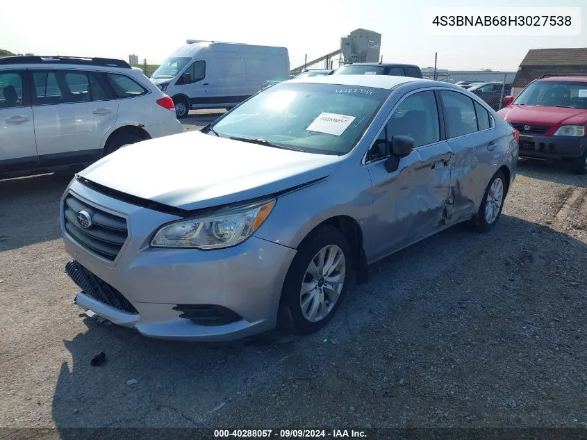 2017 Subaru Legacy 2.5I VIN: 4S3BNAB68H3027538 Lot: 40288057