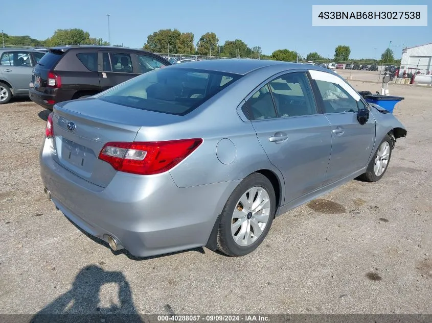 2017 Subaru Legacy 2.5I VIN: 4S3BNAB68H3027538 Lot: 40288057