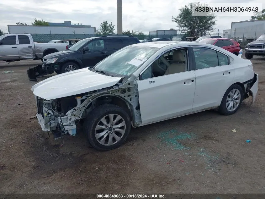 2017 Subaru Legacy 2.5I Premium VIN: 4S3BNAH64H3064948 Lot: 40349683