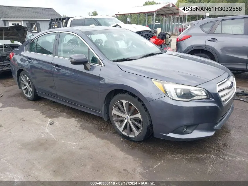 4S3BNAN61H3032558 2017 Subaru Legacy 2.5I Limited