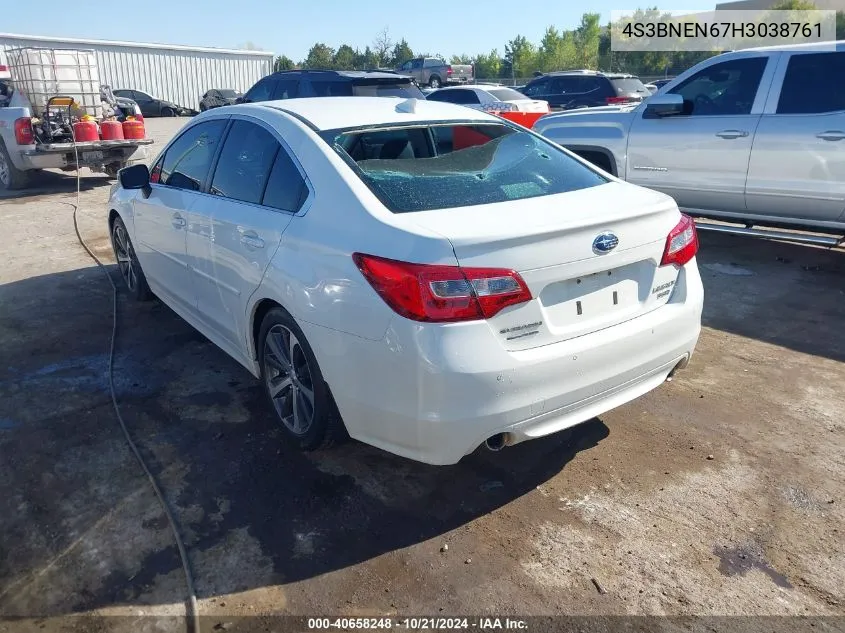 2017 Subaru Legacy 3.6R Limited VIN: 4S3BNEN67H3038761 Lot: 40658248