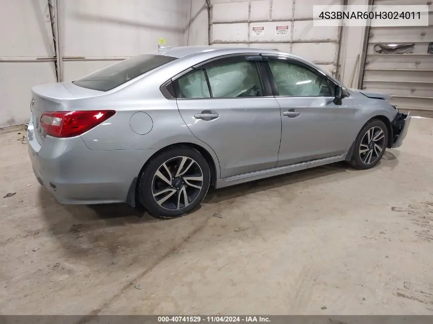 2017 Subaru Legacy 2.5I Sport VIN: 4S3BNAR60H3024011 Lot: 40741529